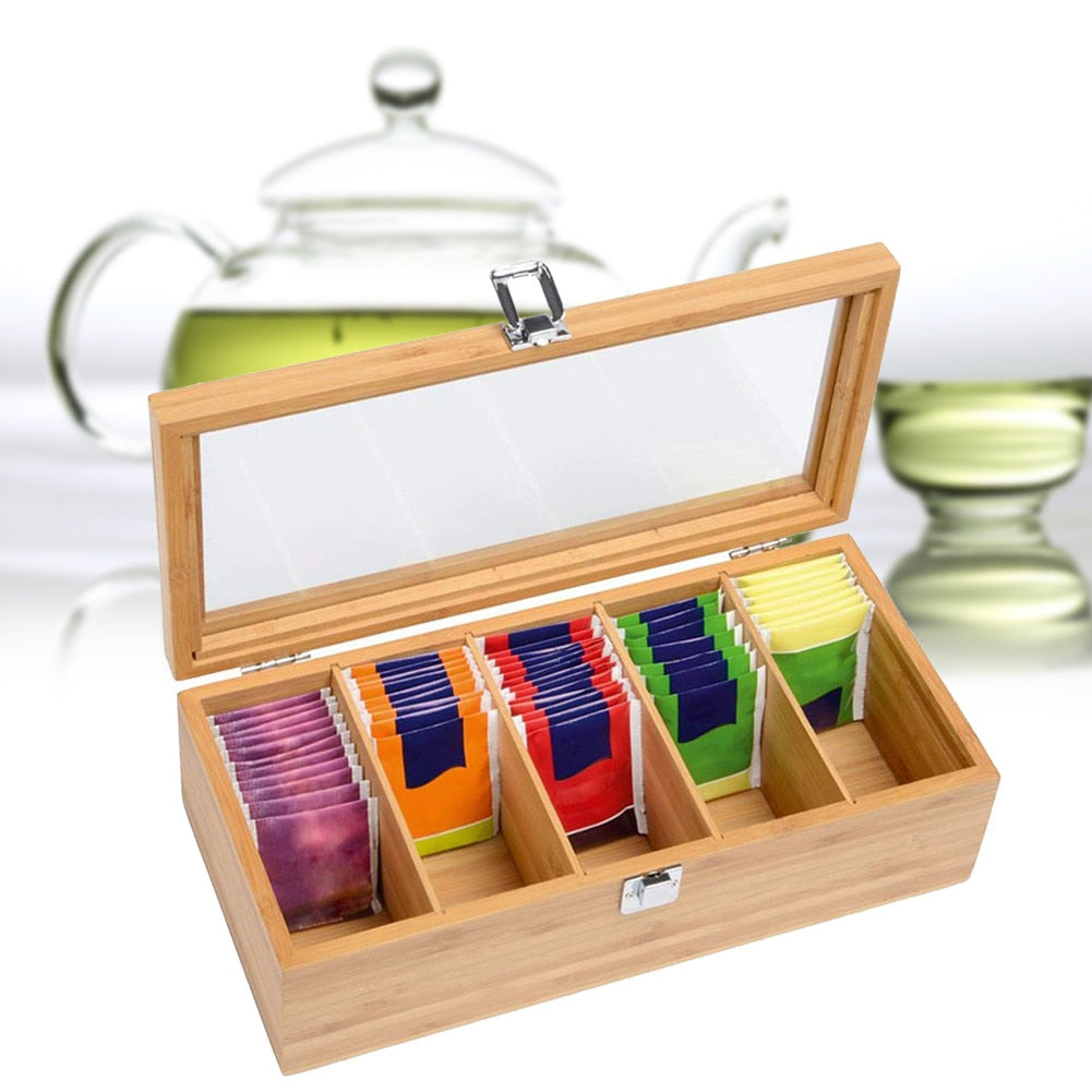 Wooden Tea Organizer Box
