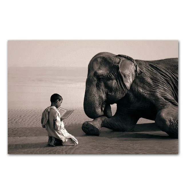 Buy Zen Elephant Wall Art Buddha Canvas Painting - HOMAURA®