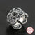 Elegant Boho S925 Solid Sterling Silver Ring Black Onyx Adjustable - HOMAURA® 