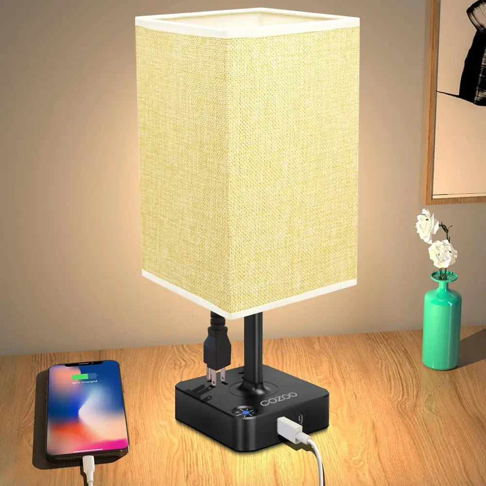 Usb charger bedside lamp hotsell