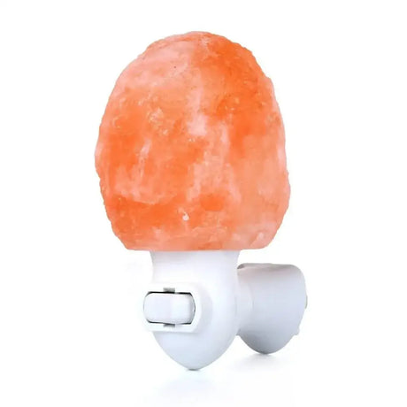Himalayan Salt Lamp with Warm White Glow and a white plastic base for soothing ambiance