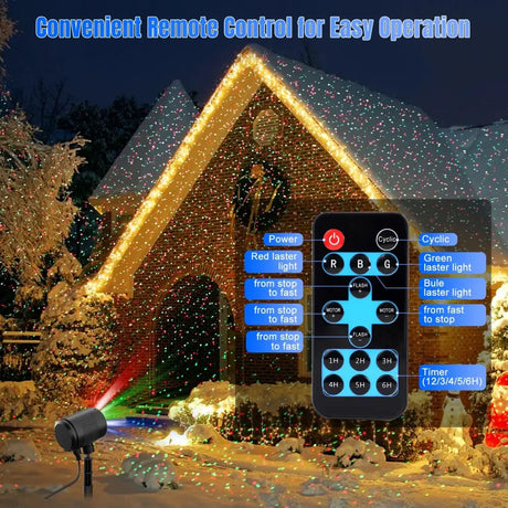 Remote control for Laser Christmas Projector Lights with blue buttons for firefly lights