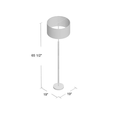 Elegant Fernando floor lamp with cylindrical drum shade next to Modern Grey Sectional Sofa