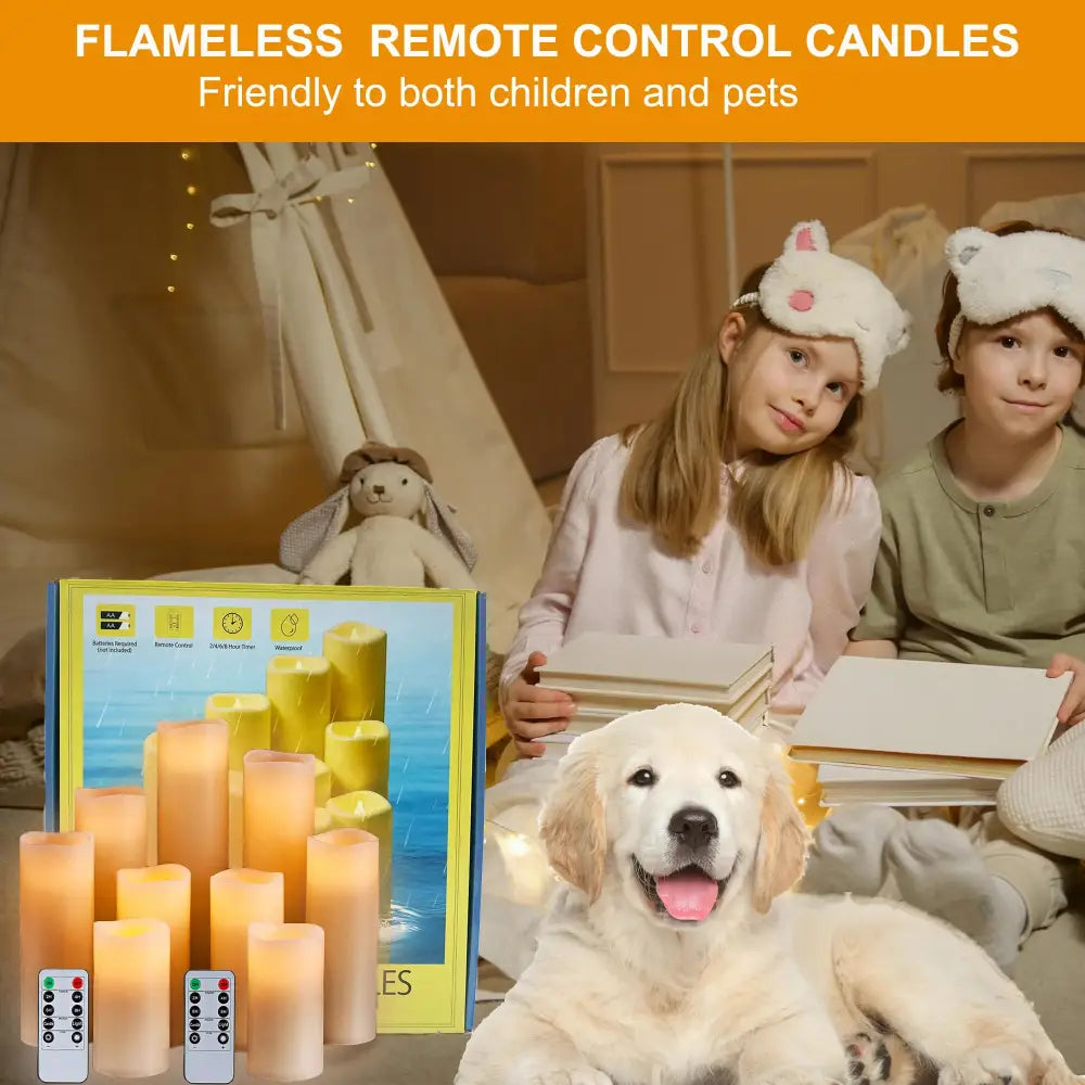 Remote Control Flameless LED Pillar Candles Set for a safe, elegant ambiance