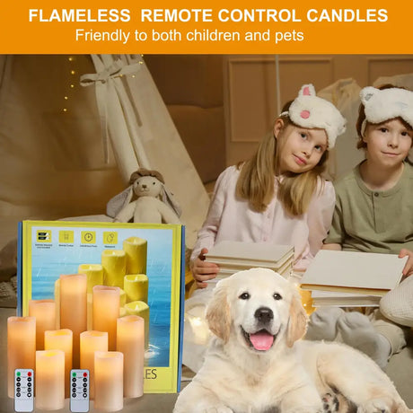 Remote Control Flameless LED Pillar Candles Set for a safe, elegant ambiance