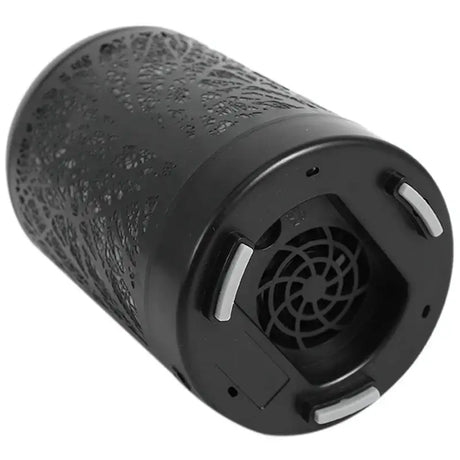 Black cylindrical Sacred Tree Essential Oil Diffuser with water droplets for ultrasonic aromatherapy