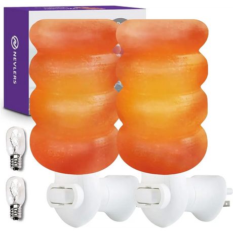 Orange Himalayan salt lamp with cylindrical design for Himalayan salt night lighting