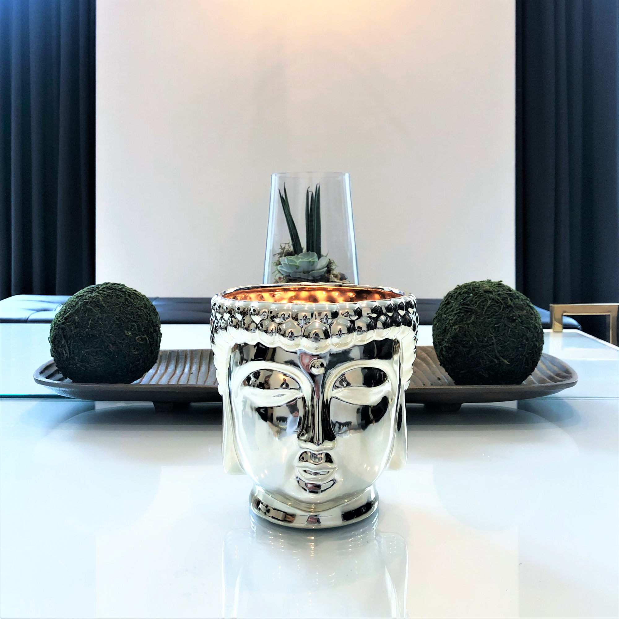 Metallic Gold Buddha 3-Wick Scented Soy Candles | HOMAURA®
