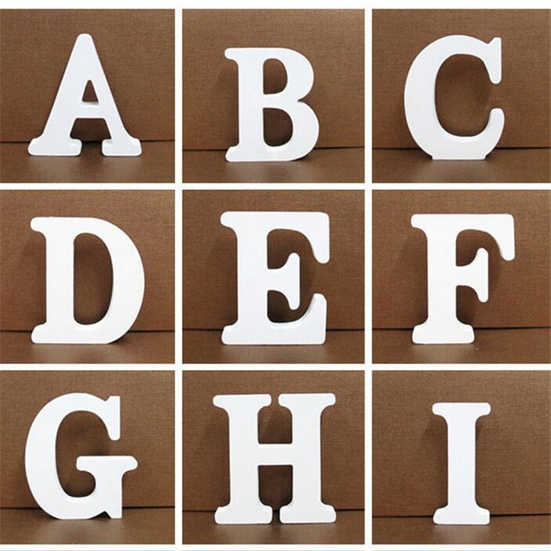 Wooden Letters Home Deco DIY 4 in White - HOMAURA® 