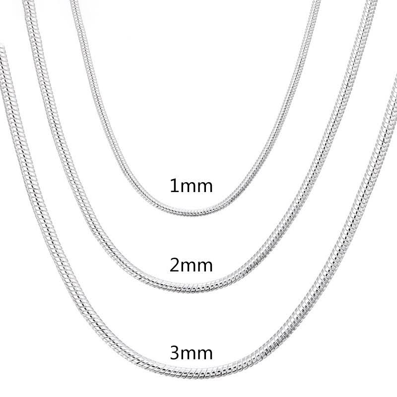 Women's 925 Sterling Silver Snake Chain Necklace
