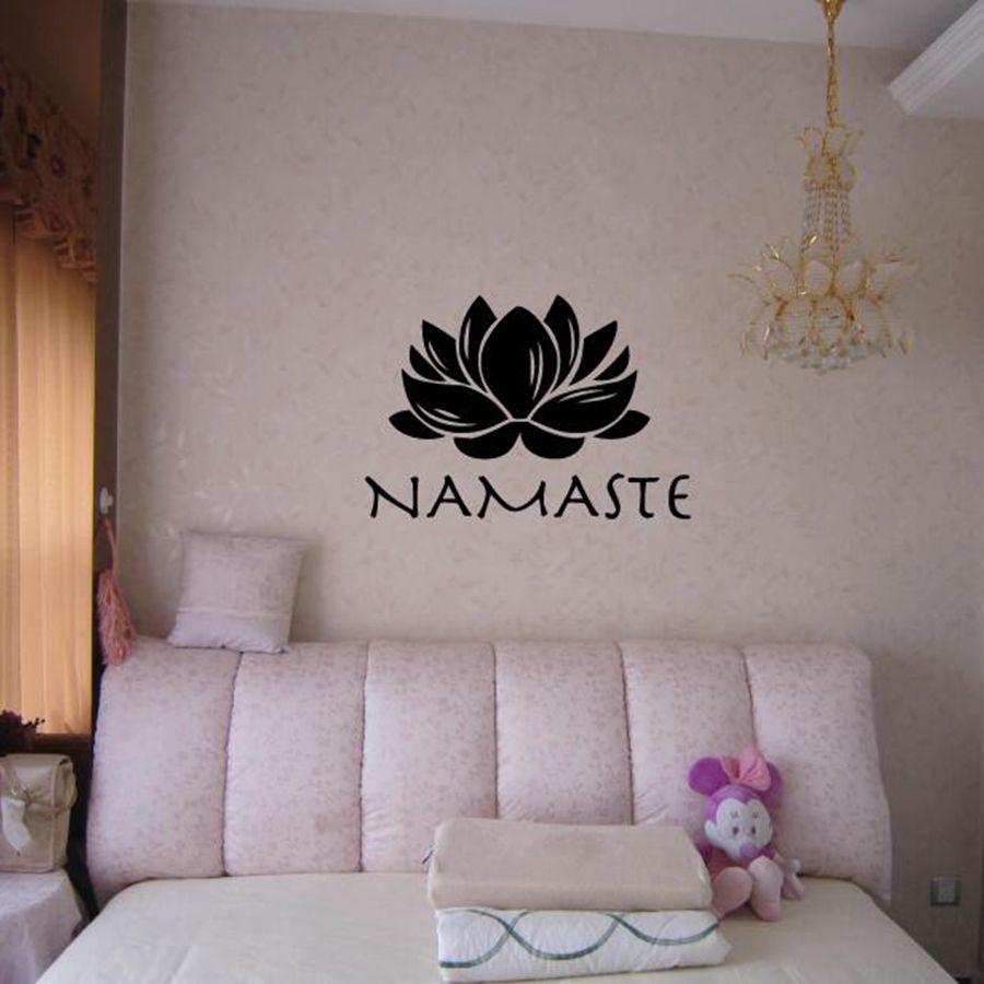Namaste Lotus Vinyl Decal Sticker Wall Art