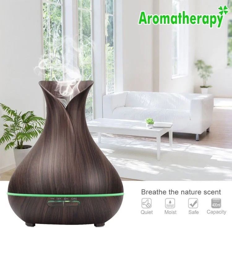 Ultrasonic Aroma Essential Oil Diffuser Air Humidifier 7-Color Changing LED Light 400ml