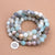 Lotus OM Buddha Charm Bracelet - Frosted Matte Amazonite Mala Beads